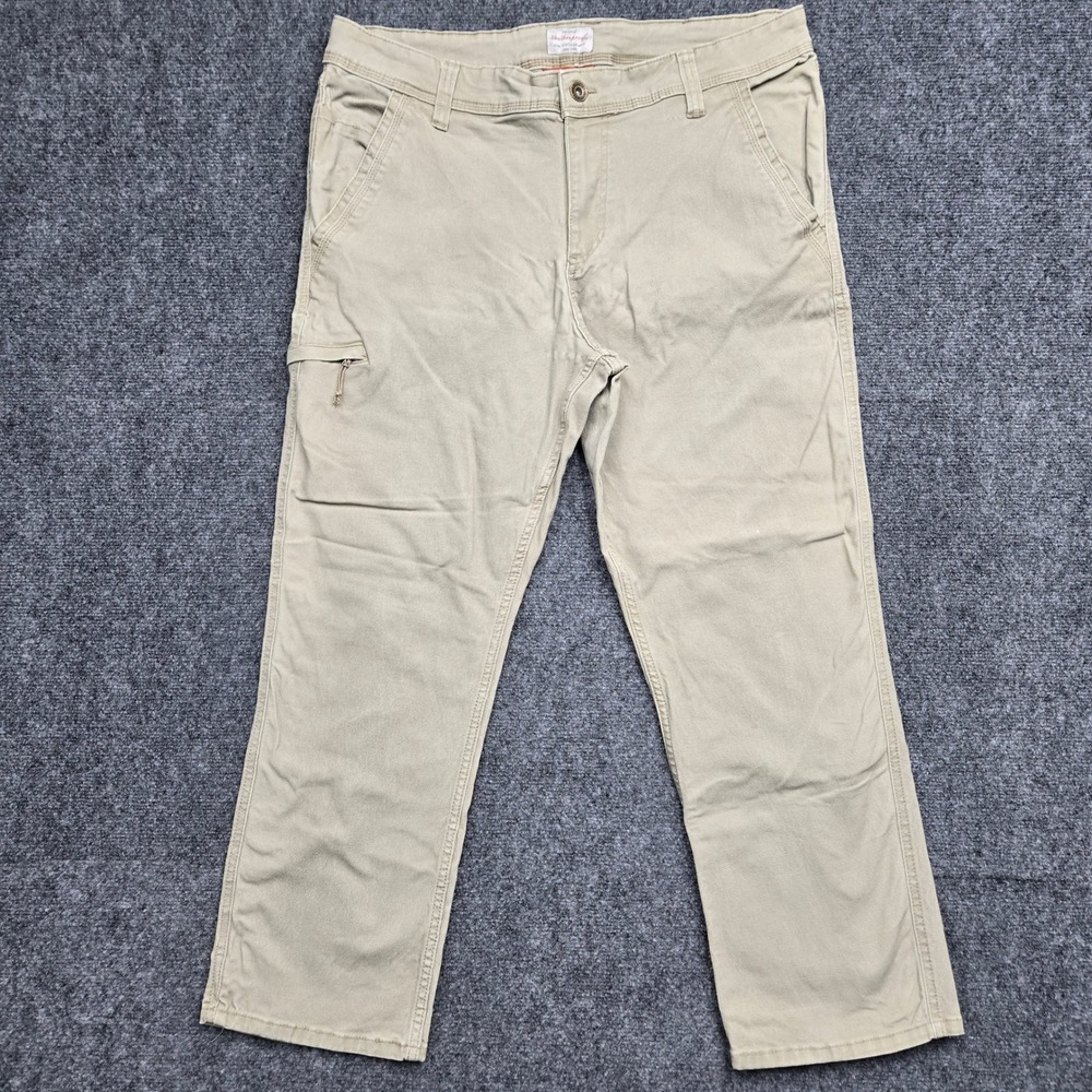 Weatherproof Vintage Mens Khaki Relaxed Fit Utility Cargo Pants 36x29 Tan 6172
